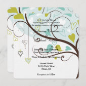 Liebesvögel Hochzeit Einladung (Vorne/Hinten)