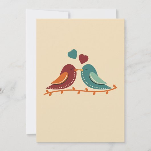 Liebesvögel Hochzeit Einladung (Rückseite)