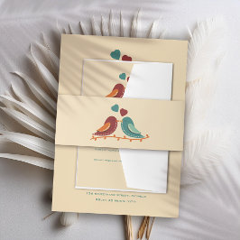 Liebesvögel Hochzeit Einladungsbanderole