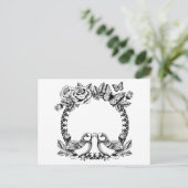 Liebesvögel Hochzeit Einladungspostkarte (Stehend Vorderseite)