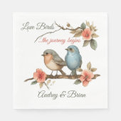 Liebesvögel Hochzeit Empfang Personalisiert Napkin Serviette (Vorderseite)