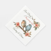 Liebesvögel Hochzeit Empfang Personalisiert Napkin Serviette (Ecke)