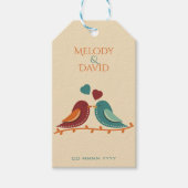 Liebesvögel Hochzeit Geschenkanhänger (Vorderseite)