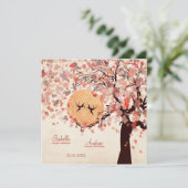 Liebesvögel - Hochzeit im Herbst Einladung (Stehend Vorderseite)