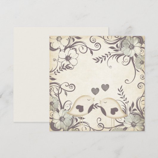 Liebesvögel Hochzeit (leer) (Vorne/Hinten)