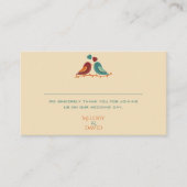 Liebesvögel Hochzeit Platzkarte (Vorderseite)