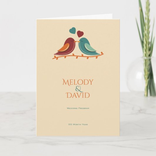 Liebesvögel Hochzeit Programm (Vorderseite)