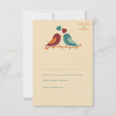 Liebesvögel Hochzeit RSVP Karte (Vorderseite)