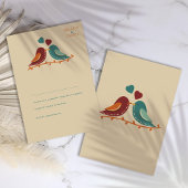 Liebesvögel Hochzeit RSVP Karte