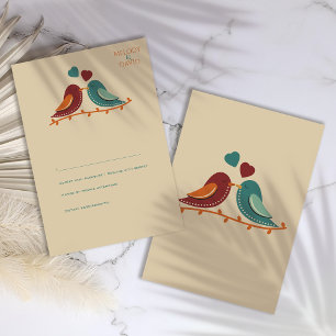 Liebesvögel Hochzeit RSVP Karte