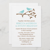 Liebesvögel Hochzeitseinladungen Einladung (Vorne/Hinten)