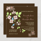 Liebesvögel Hochzeitseinladungen Einladung (Vorne/Hinten)