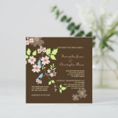 Liebesvögel Hochzeitseinladungen Einladung (Stehend Vorderseite)