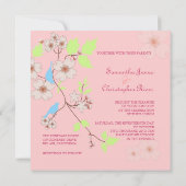 Liebesvögel Hochzeitseinladungen Einladung (Rückseite)