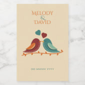 Liebesvögel Hochzeitskandle-Label Lebensmitteletikett (Einzelnes Label)