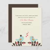 Liebesvögel Hochzeitskarten Begleitkarte (Vorne/Hinten)