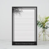 Liebesvögel, Hochzeitskunde Briefpapier (Stehend Vorderseite)