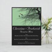 Liebesvögel, Hochzeitsmenü und Flyer (Stehend Vorderseite)