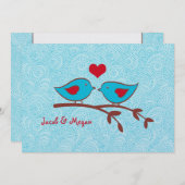 Liebesvögel Hochzeitsvorlage Einladung (Vorne/Hinten)