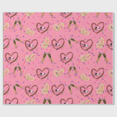 Liebesvögel Hochzeitszettel Geschenkpapier (Flach)