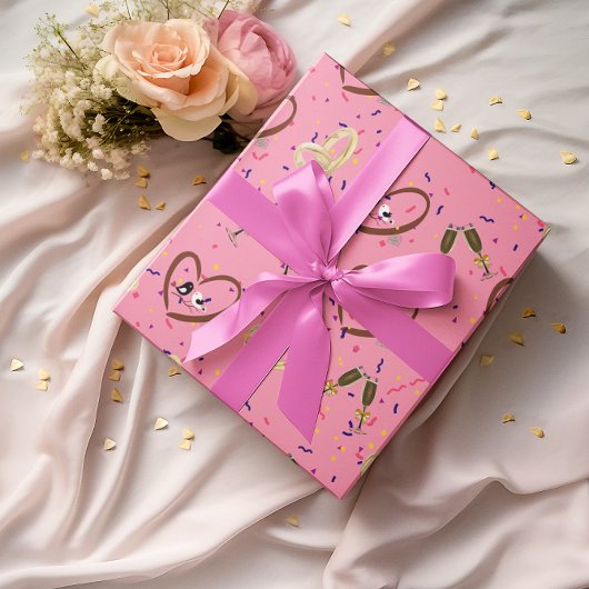 Liebesvögel Hochzeitszettel Geschenkpapier