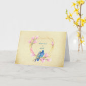 Liebesvögel im Herzvalentinstag Karte (Gelbe Blume)