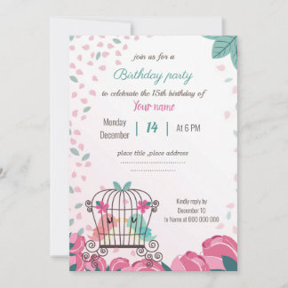 Liebesvögel im Käfig Blumengebäck Geburtstagsparty