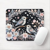 Liebesvögel im Weihnachtsgebirge Mousepad (Mit Mouse)