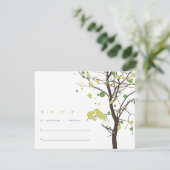 Liebesvögel in Bäumen UAWG - grün und braun RSVP Karte (Stehend Vorderseite)