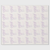 Liebesvögel Käfig lila rosa, Valentinverpackung ge Geschenkpapier (Flach)