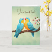 Liebesvögel Karte (Gelbe Blume)