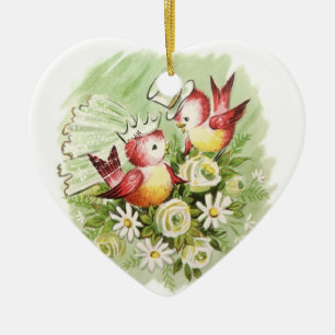 Liebesvögel Keramik Ornament