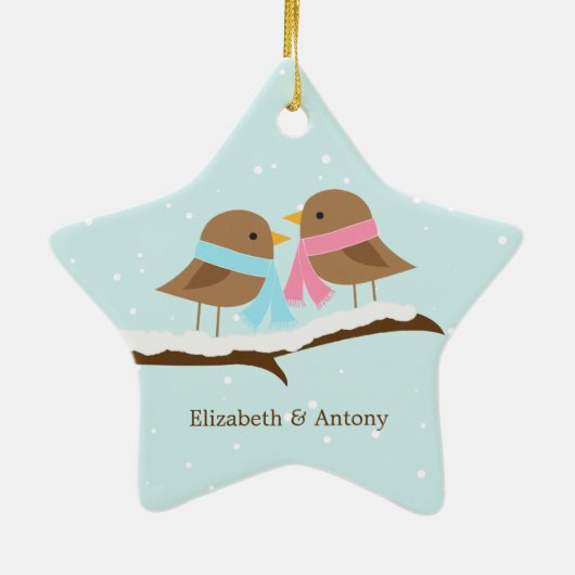 Liebesvögel Keramik Ornament (Hinten)