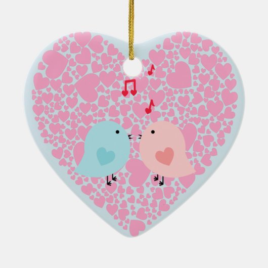Liebesvögel Keramik Ornament (Hinten)