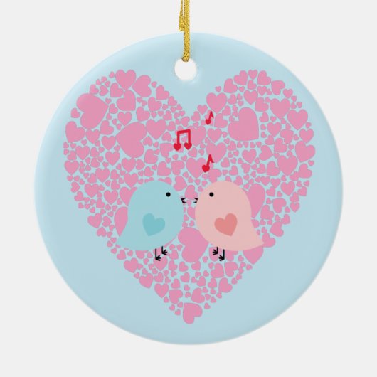 Liebesvögel Keramikornament (Hinten)