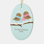 Liebesvögel Keramikornament (Links)