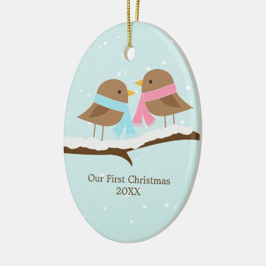 Liebesvögel Keramikornament (Links)