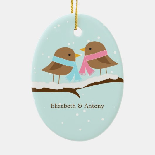Liebesvögel Keramikornament (Hinten)