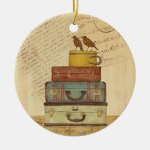 Liebesvögel Kofferanhänger-Ornament 'Flugbereit'