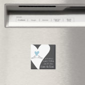 Liebesvögel Light Blue Heart Hochzeit speichern da Magnet (In Situ (Geschirrspüler))