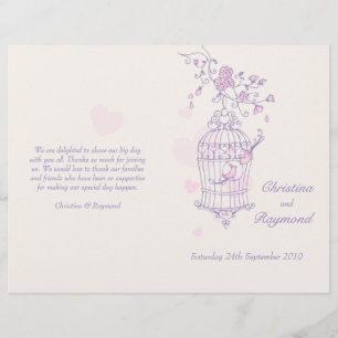 Liebesvögel lila rosa großes Hochzeitsprogramm