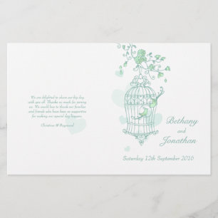 Liebesvögel minzen grünes Hochzeitsprogramm