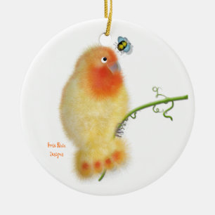 Liebesvogel mit Biene Weihnachtsdekorationen Keramik Ornament