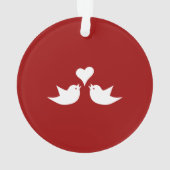 Liebesvögel mit Herz-Hochzeit Ornament (Rückseite)