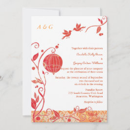 Liebesvögel Mit Monogramm Hochzeit Einladung