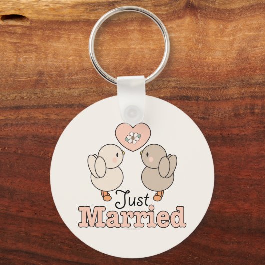 Liebesvögel nur verheiratet Hochzeitssemble Schlüs Schlüsselanhänger (Vorderseite)