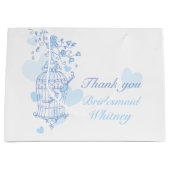 Liebesvögel öffnen Vogelkäfig Blaue Gastgeschenk H Große Geschenktüte (Vorderseite)