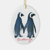 Liebesvögel Penguin Couple Thunder_Cove Keramik Ornament (Rechts)