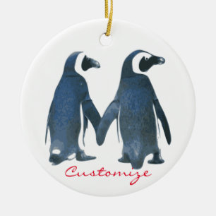 Liebesvögel Penguin Couple Thunder_Cove Keramik Ornament