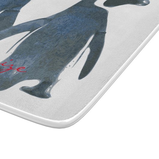 Liebesvögel Penguin Couple Thunder_Cove Schneidebrett (Ecke)